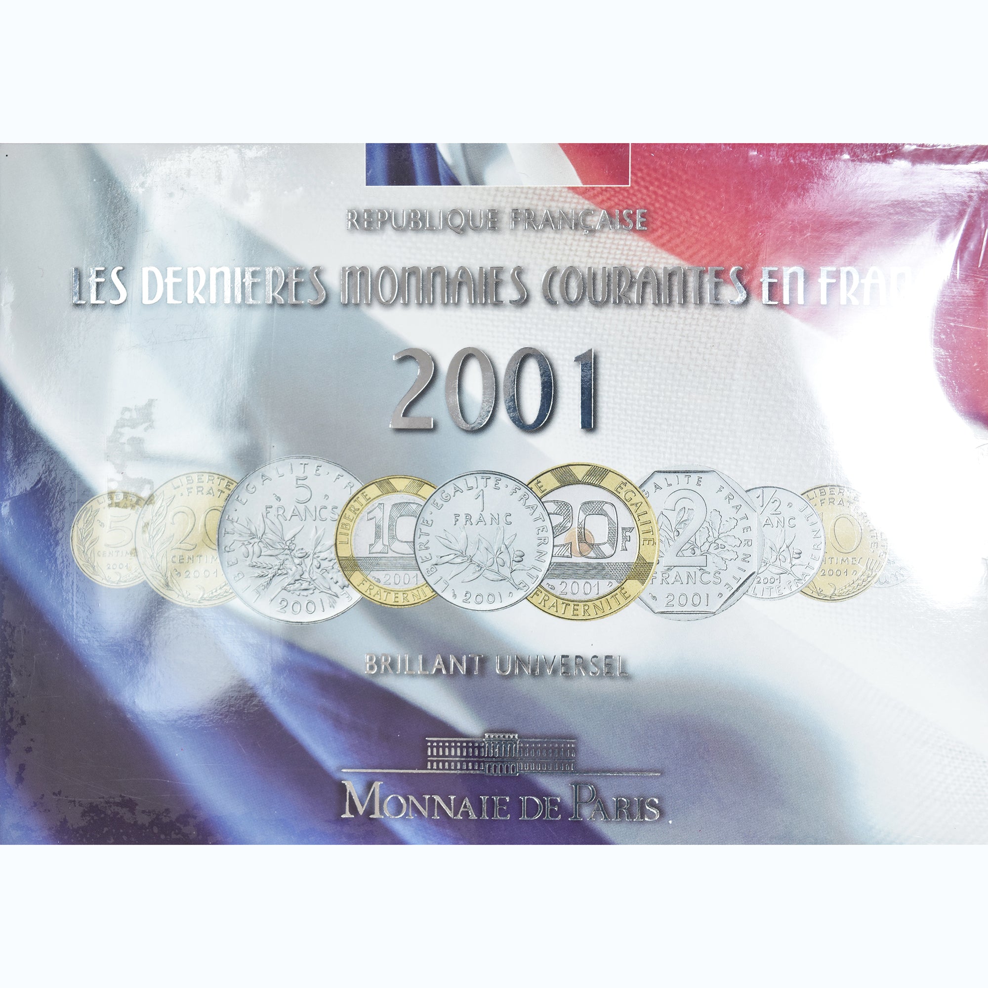 Moneta, Francja, Coffret 1 c. à 20 frs., 2001, Monnaie de Paris, BU, MS(65-70)