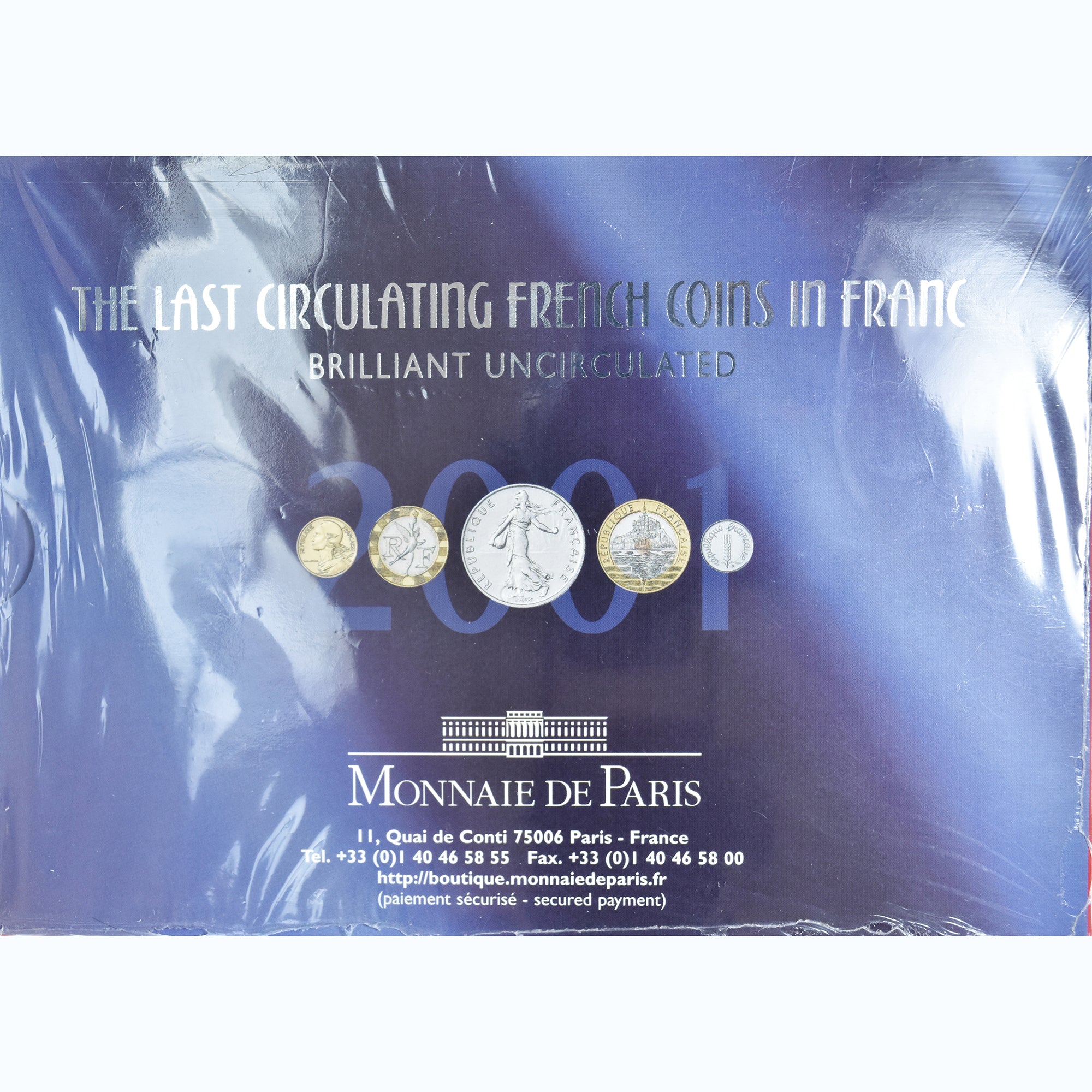Moneda, Francia, Coffret 1 c. à 20 frs., 2001, Monnaie de Paris, BU, FDC, Sin