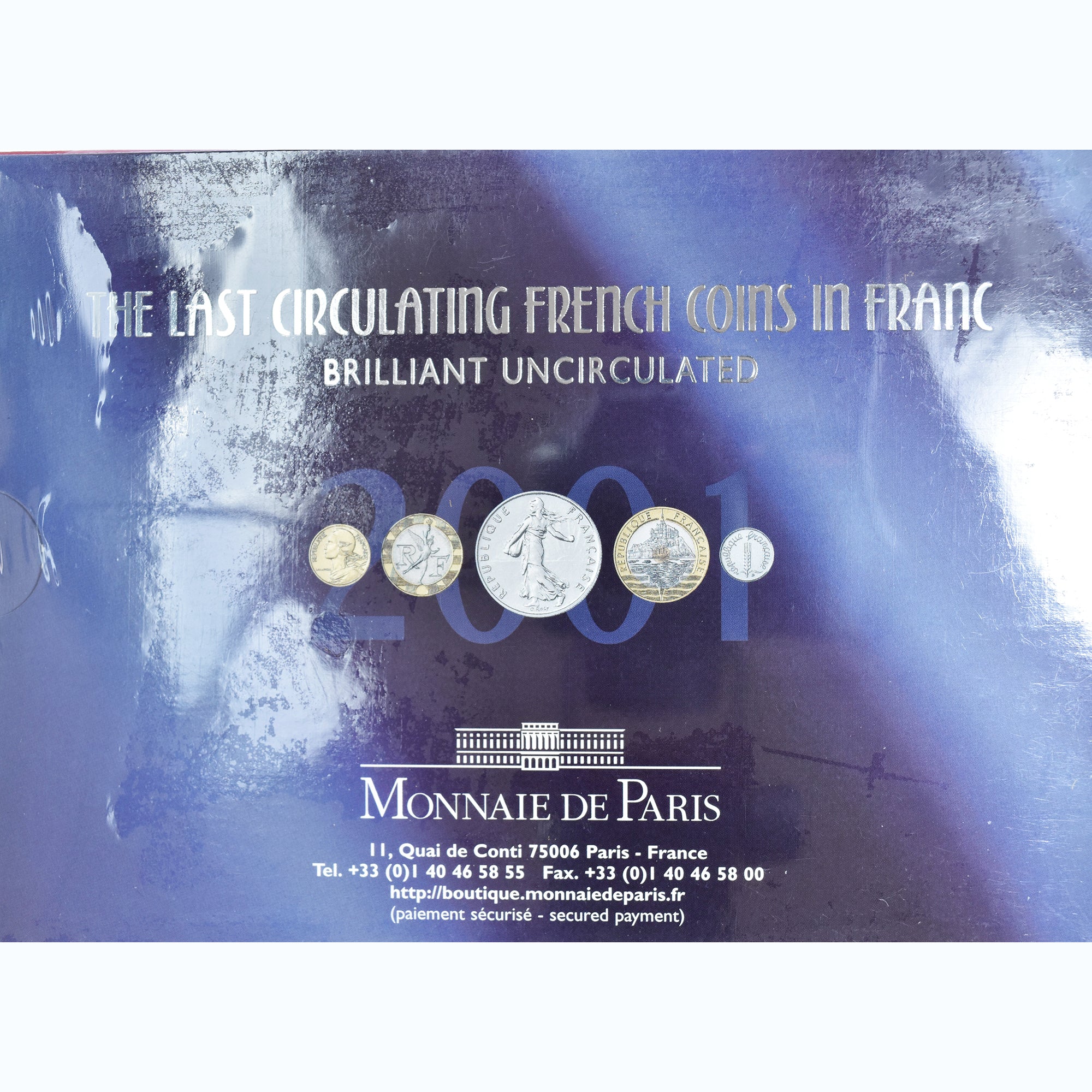 Moneda, Francia, Coffret 1 c. à 20 frs., 2001, Monnaie de Paris, BU, FDC, Sin