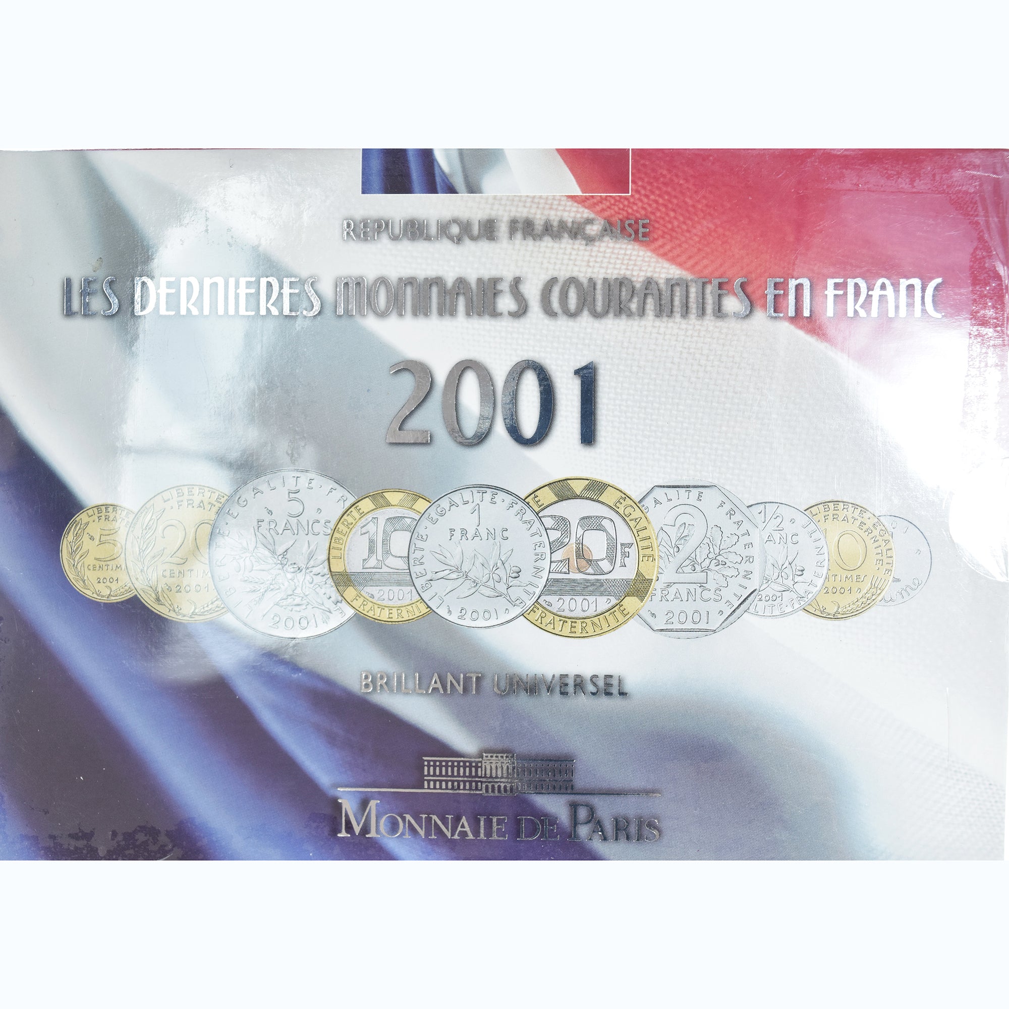 Moneta, Francja, Coffret 1 c. à 20 frs., 2001, Monnaie de Paris, BU, MS(65-70)