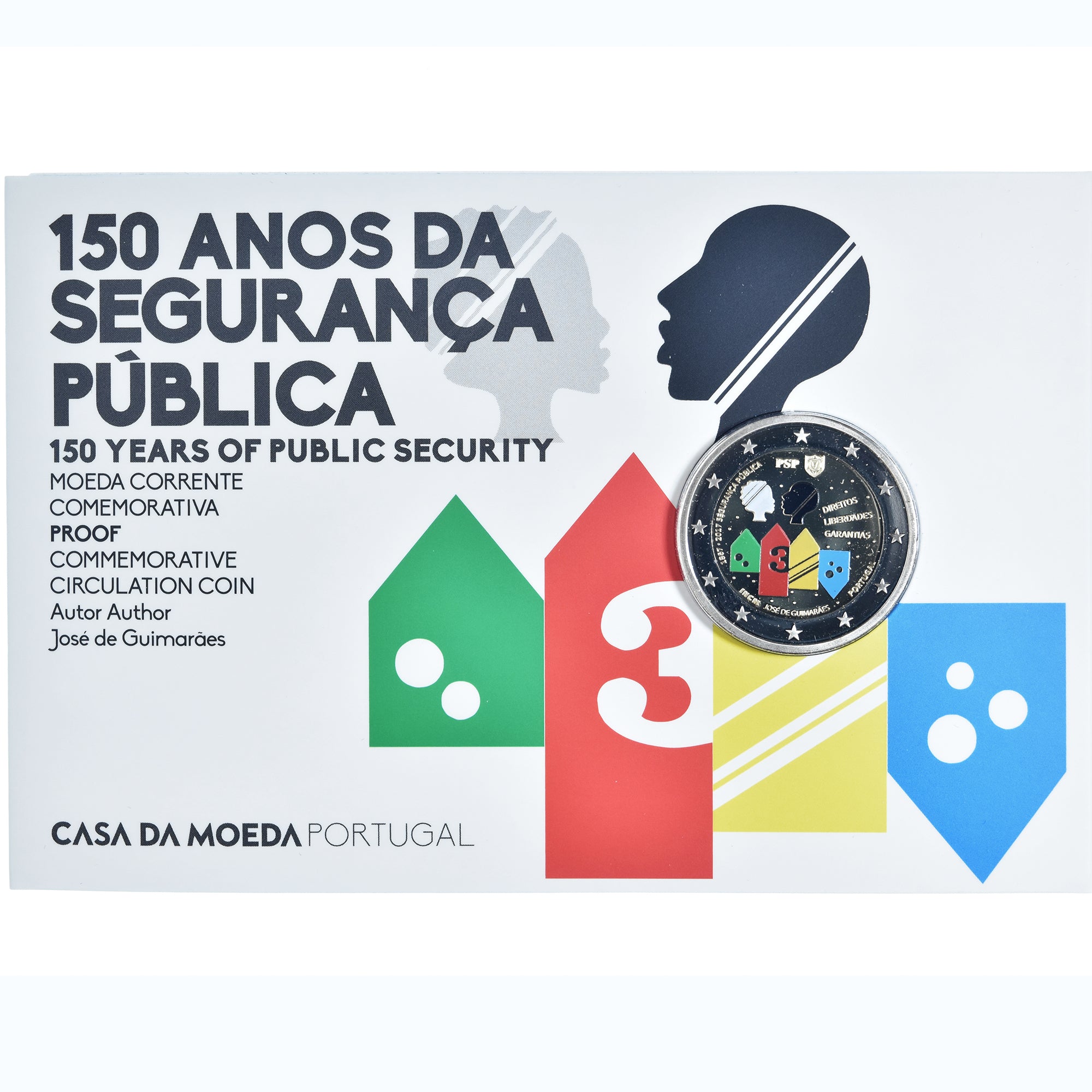 Portugal, 2 Euro, 150 years of public security, 2017, Casa da Moeda, Colorisé
