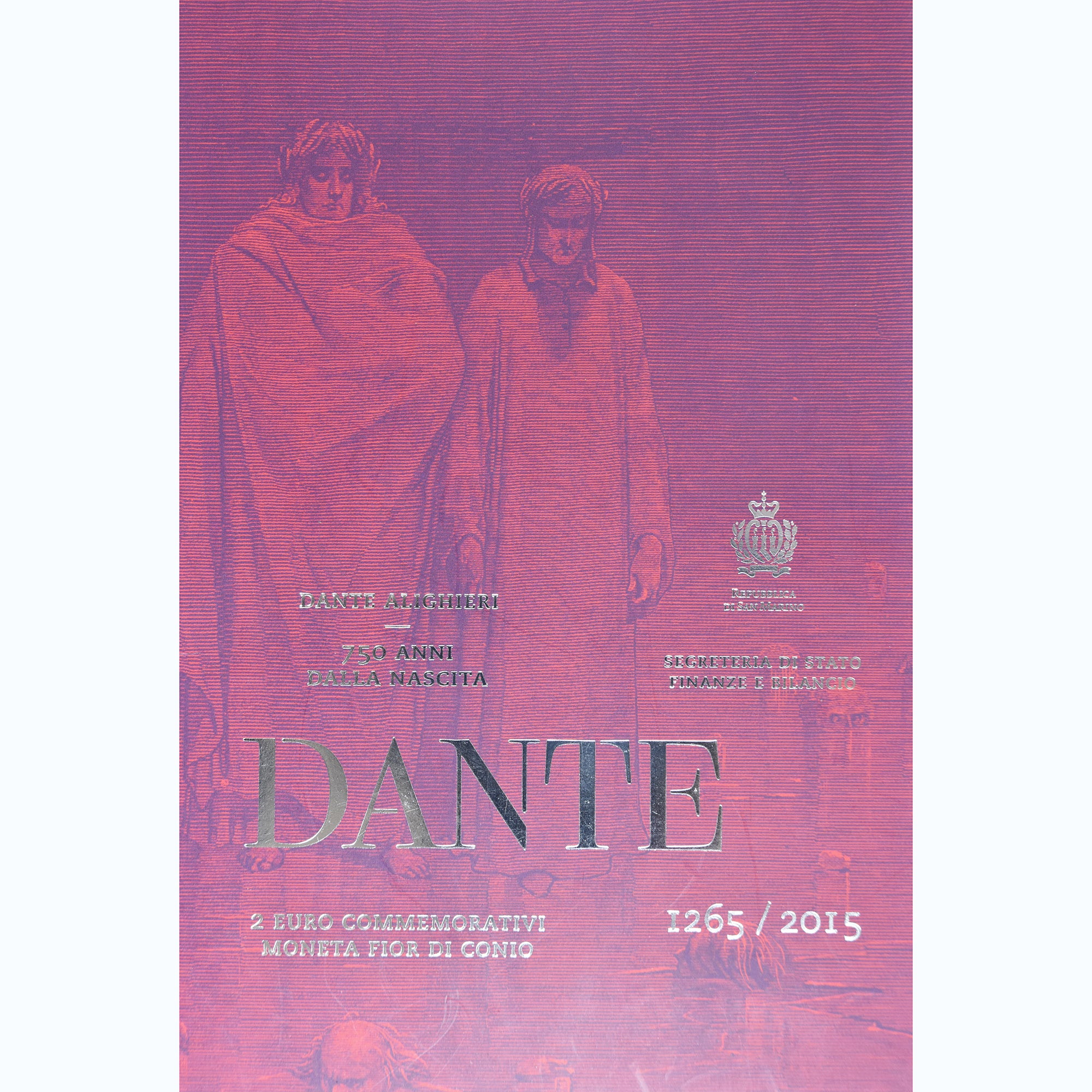 Saint Marin , 2 Euro, 750ème Anniversaire De La Naissance De Dante, 2015, Rome