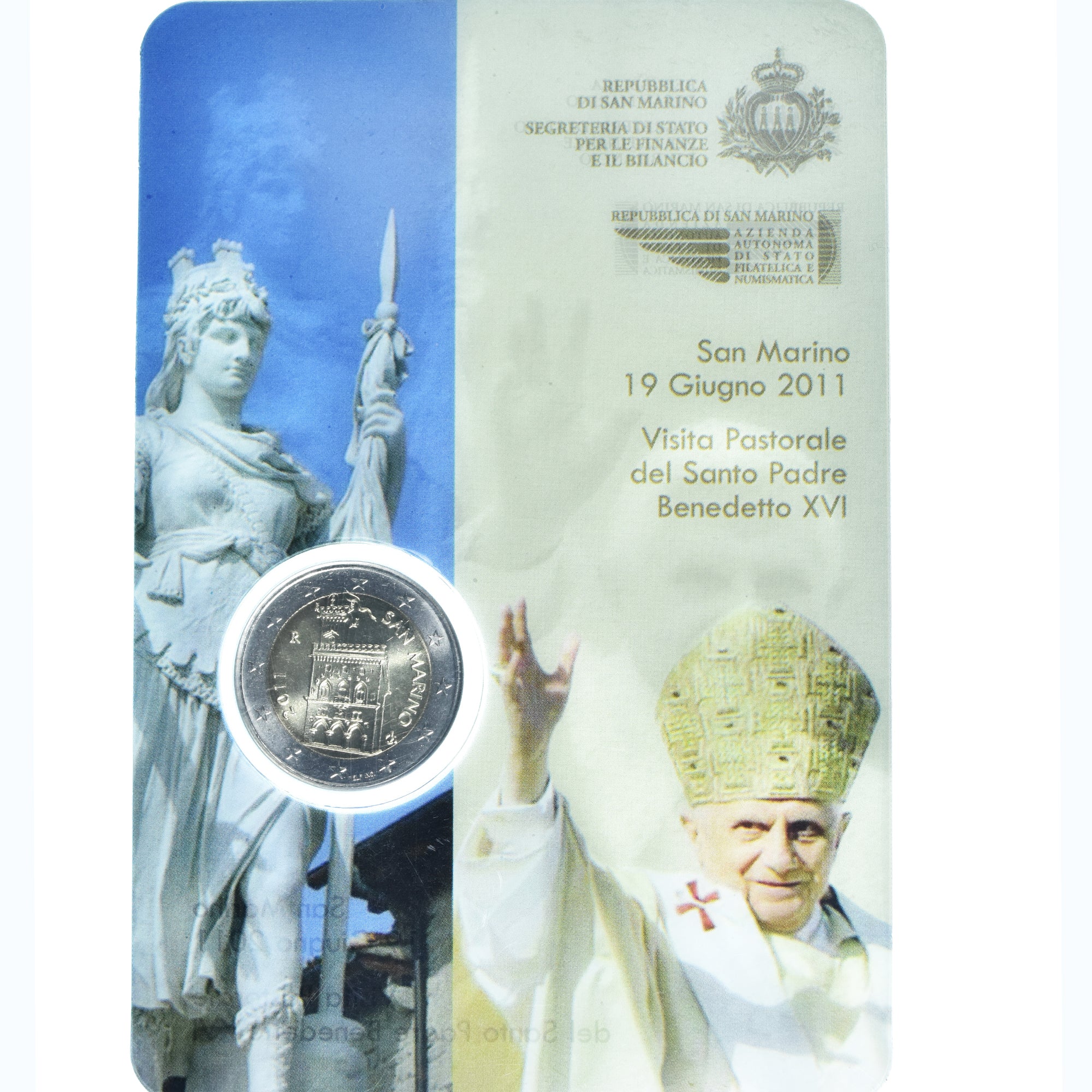 San Marino, 2 Euro, Visita Pastorale del Santo Padre Benedetto XVI, 2011, Rome