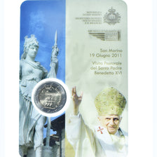 Saint Marin , 2 Euro, Visita Pastorale del Santo Padre Benedetto XVI, 2011
