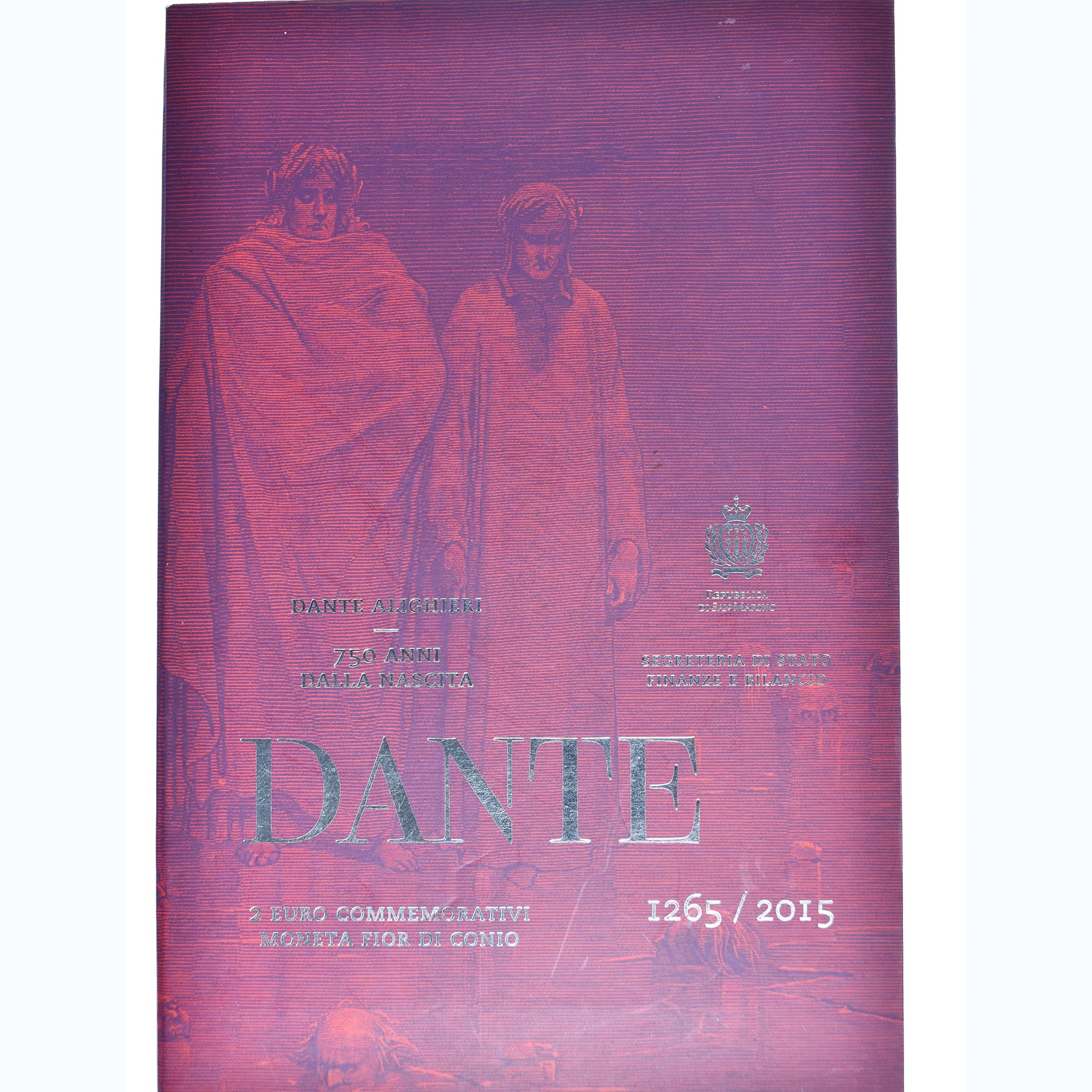 San Marino, 2 Euro, 750ème Anniversaire De La Naissance De Dante, 2015, Rome