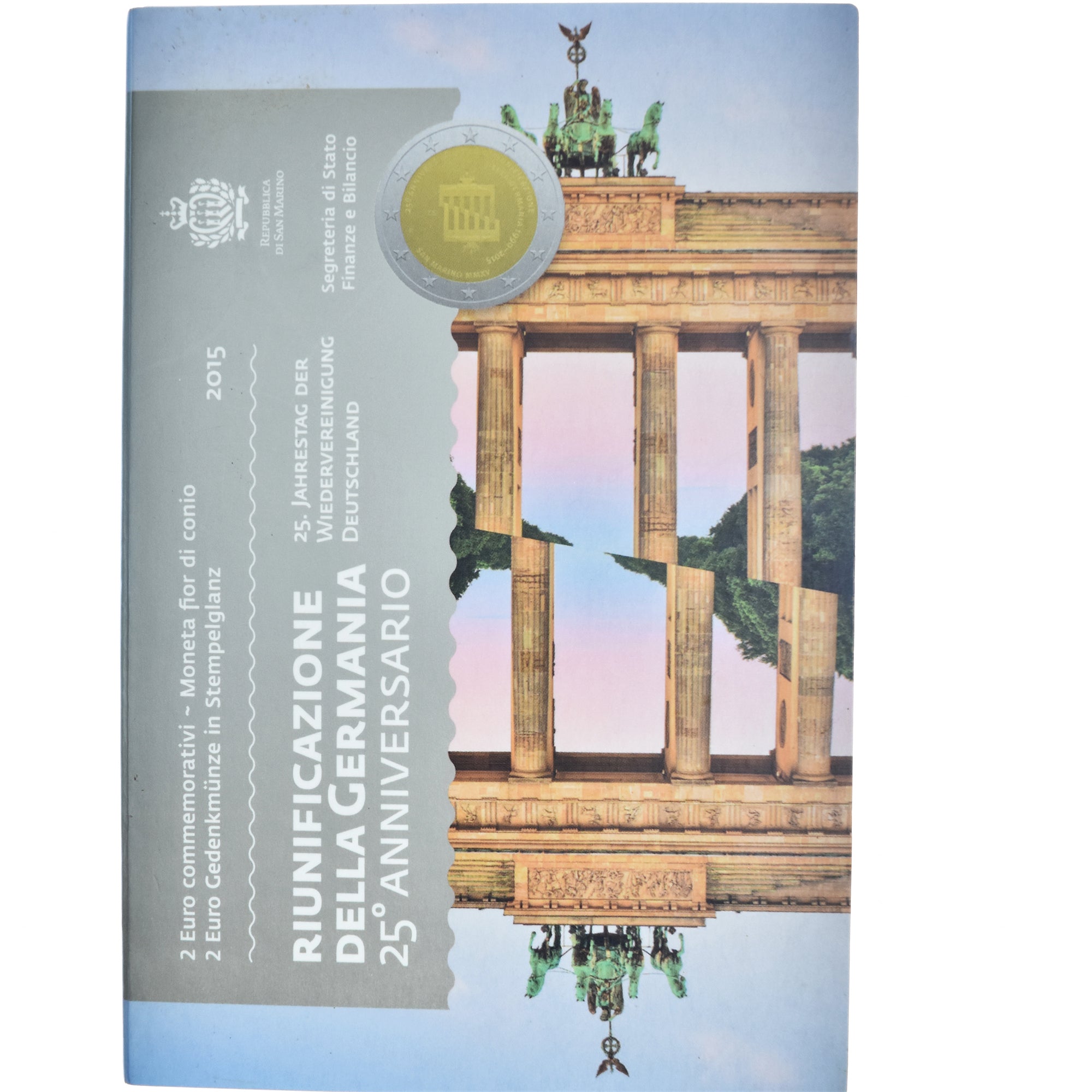 San Marino, 2 Euro, 25ème anniversaire de la réunification de l'Allemagne
