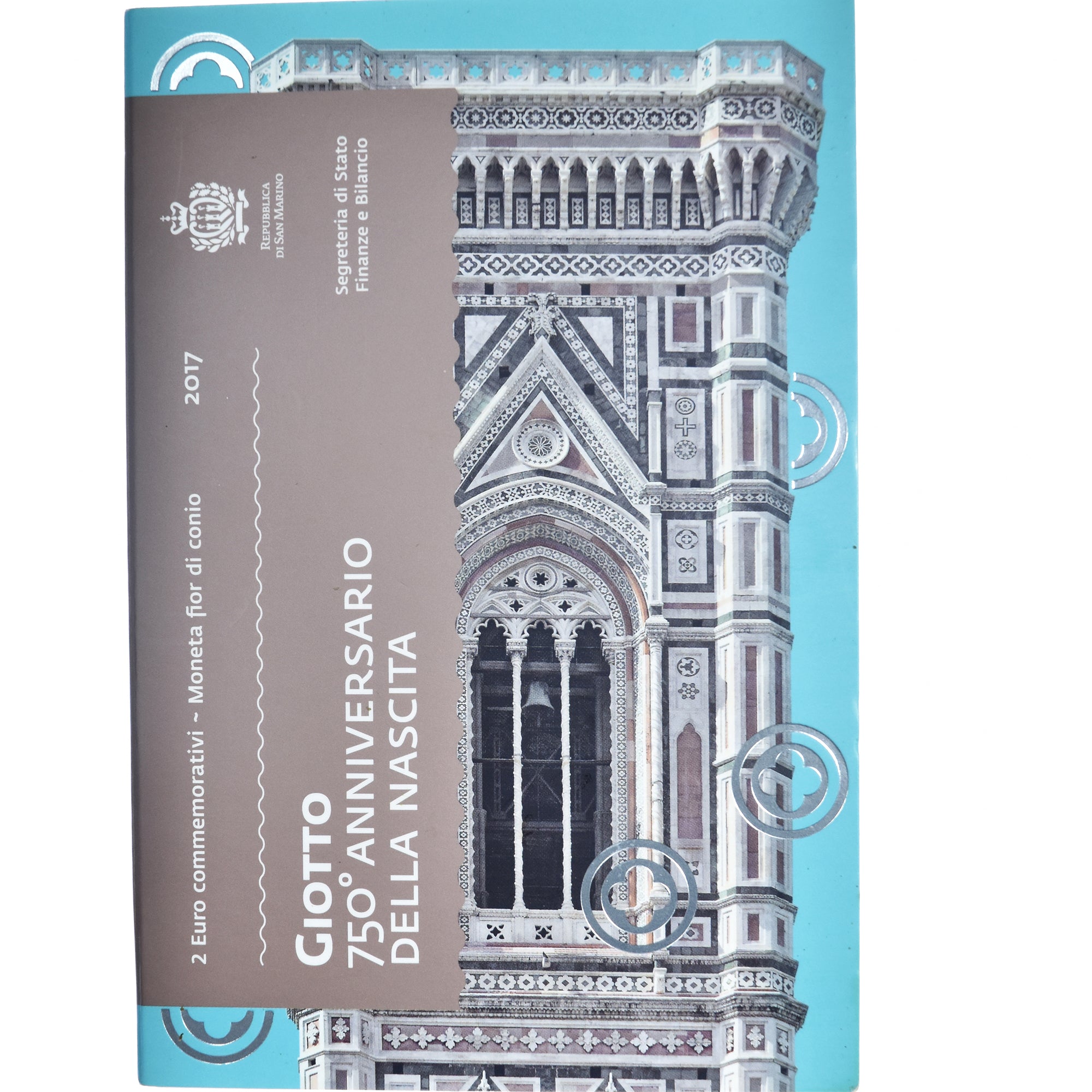 San Marino, 2 Euro, 750 anniversaire de la naissance de Giotto, 2017, Rome