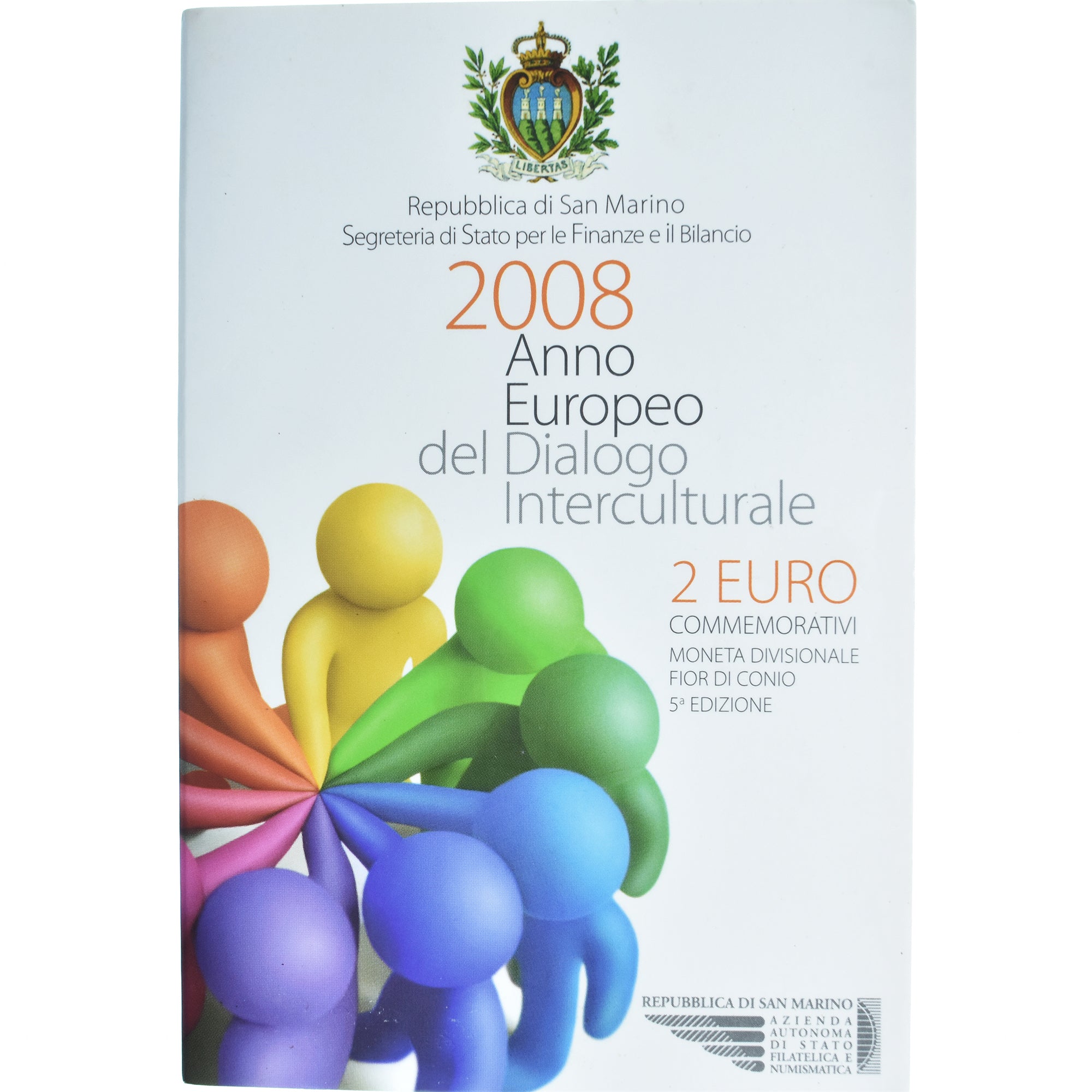 Saint Marin , 2 Euro, année européenne du dialogue interculturel, 2008, Rome