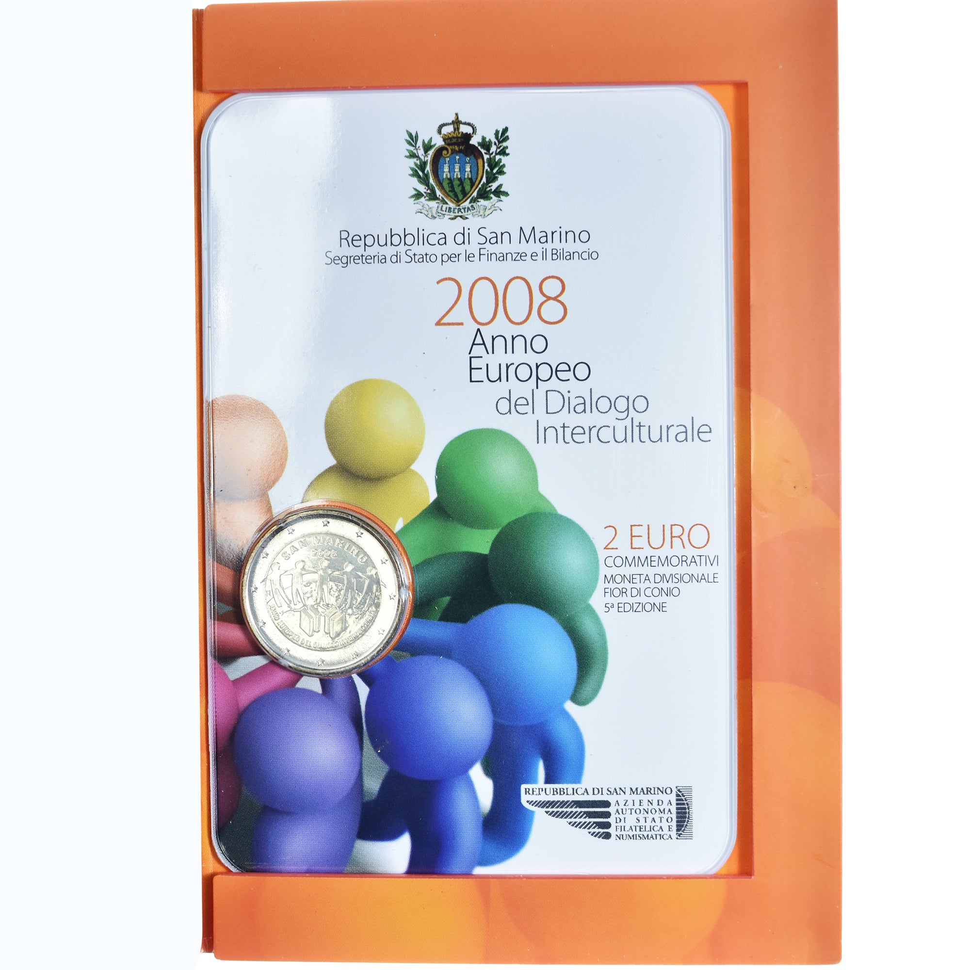 Saint Marin , 2 Euro, année européenne du dialogue interculturel, 2008, Rome