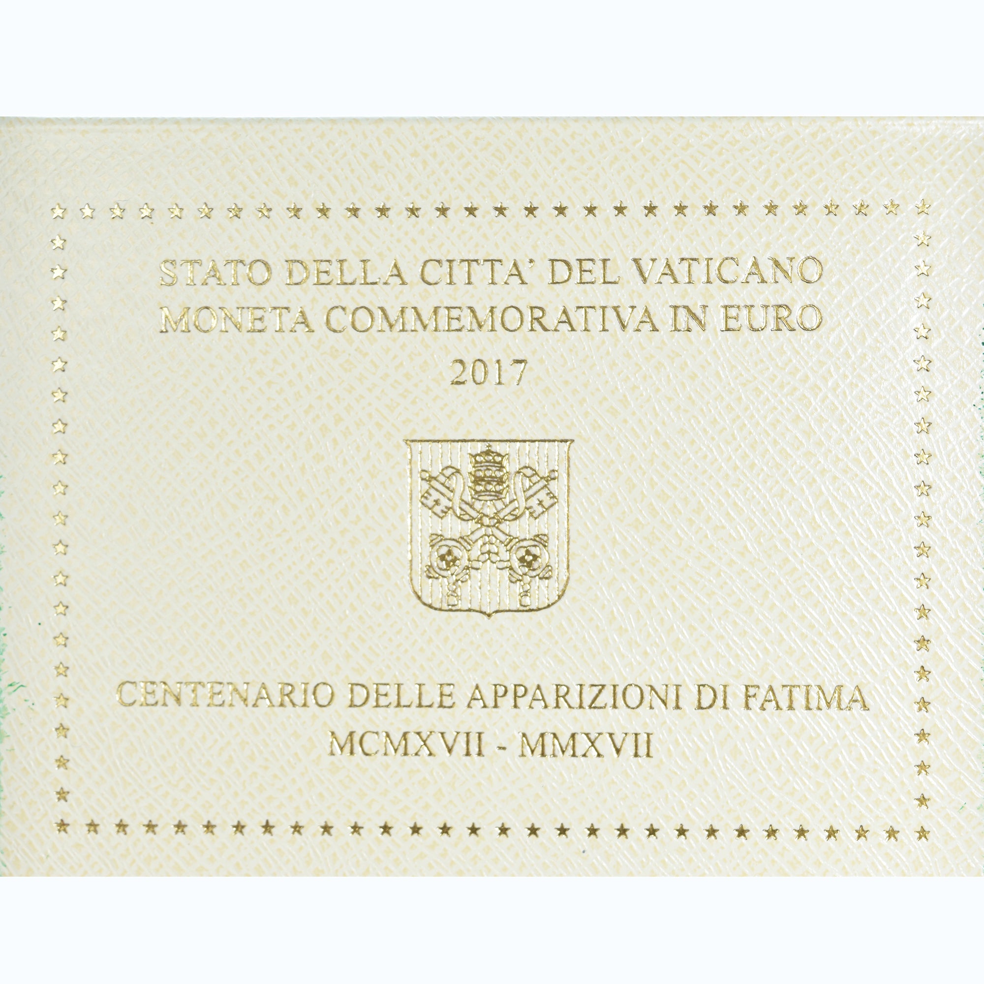 Watykan, 2 Euro, centenaire des Apparitions de Fatima, 2017, Rome, Pape