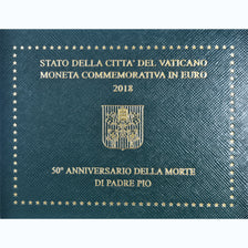 Vatican, 2 Euro, 50ème anniversaire de la mort de Padre Pio, 2018, Rome, Pape