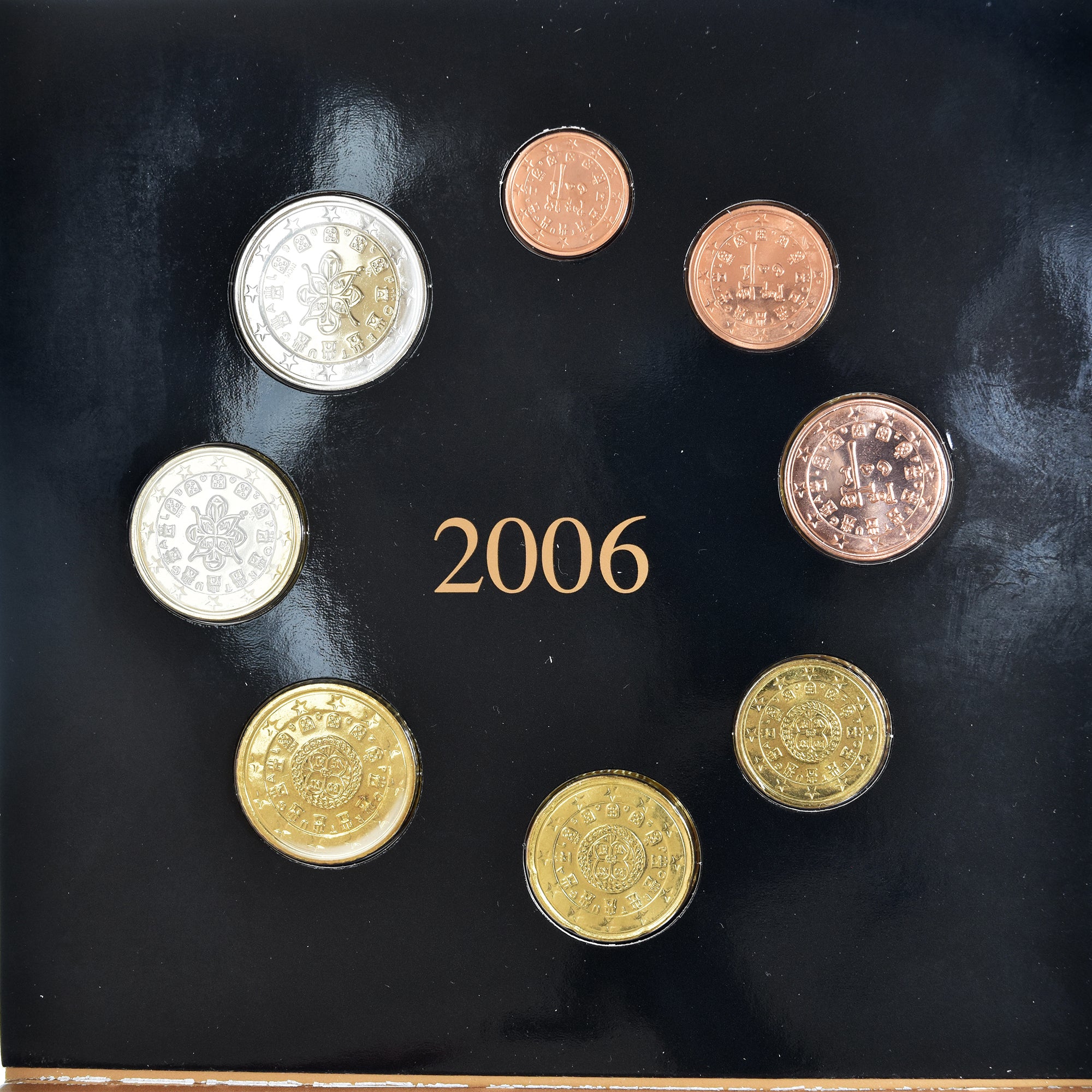 Portugal, 1 Cent to 2 Euro, euro set, 2006, Casa da Moeda, MS(65-70), ND