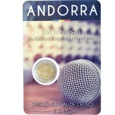 Andorre, 2 Euro, 25ème anniversaire de la radio-télé, 2016, Monnaie de Paris