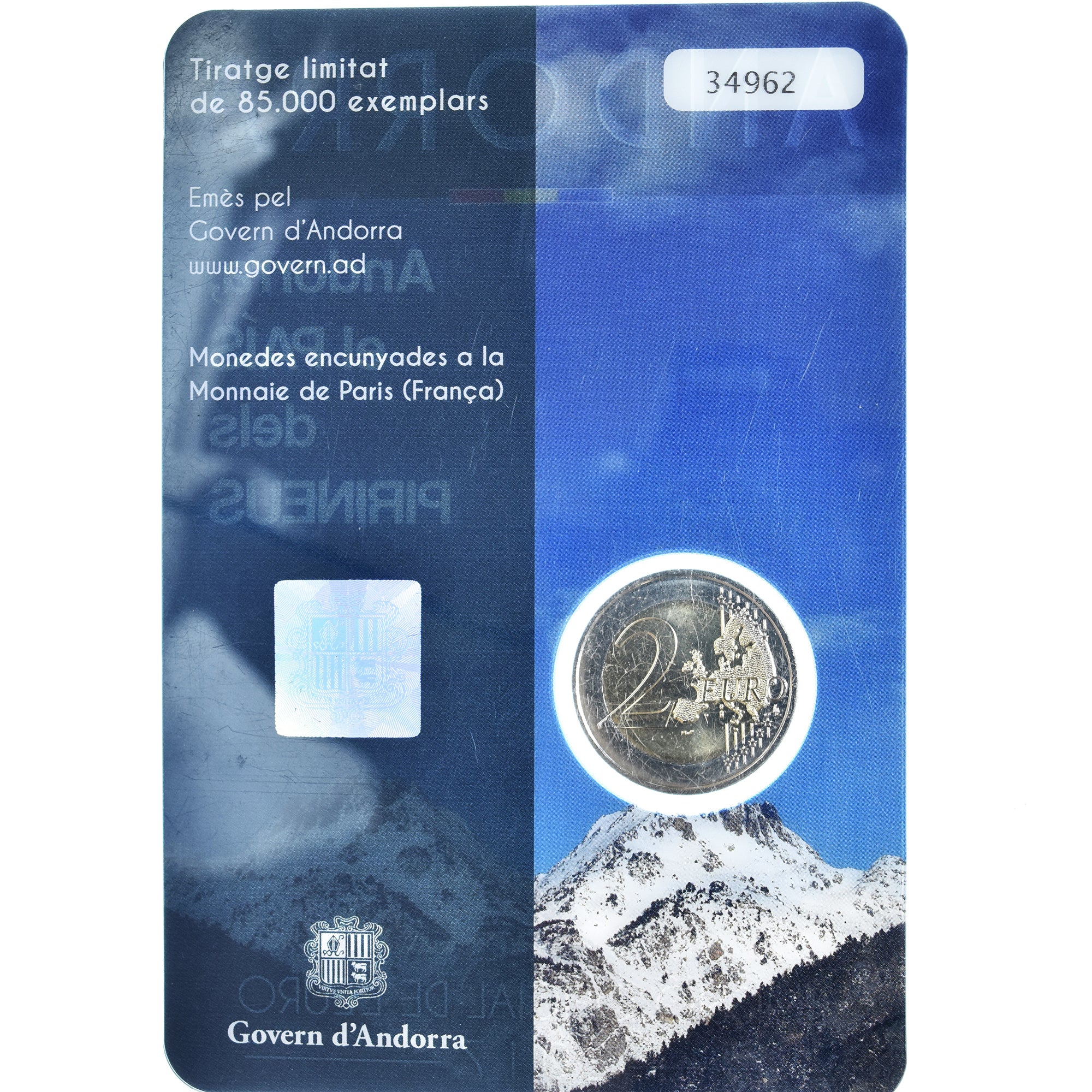 Andorra, 2 Euro, Pyrénées, 2017, Monnaie de Paris, BU, MS(65-70), Bimetálico