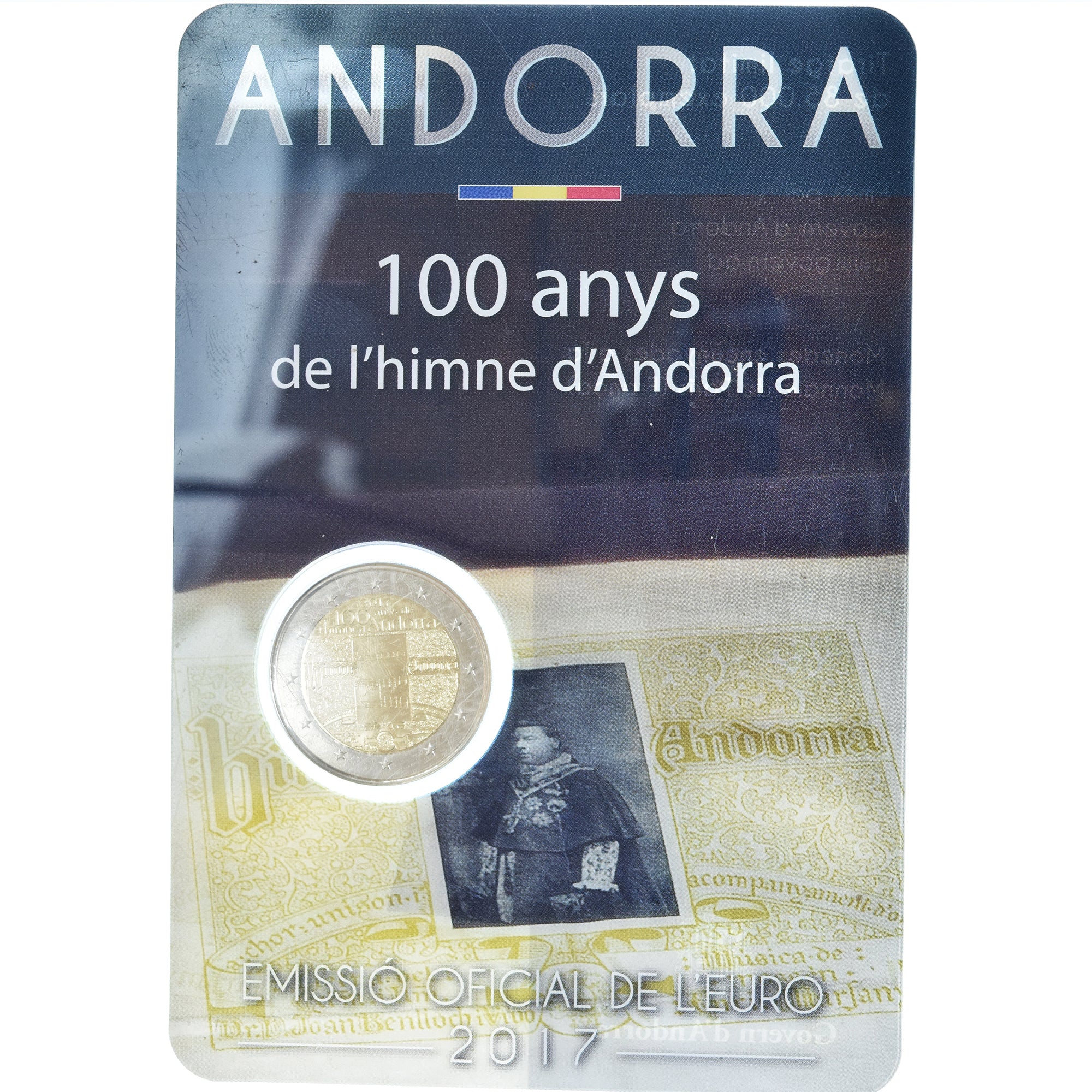 Andorra, 2 Euro, 100 ans de l'hymne national, 2017, Monnaie de Paris, BU