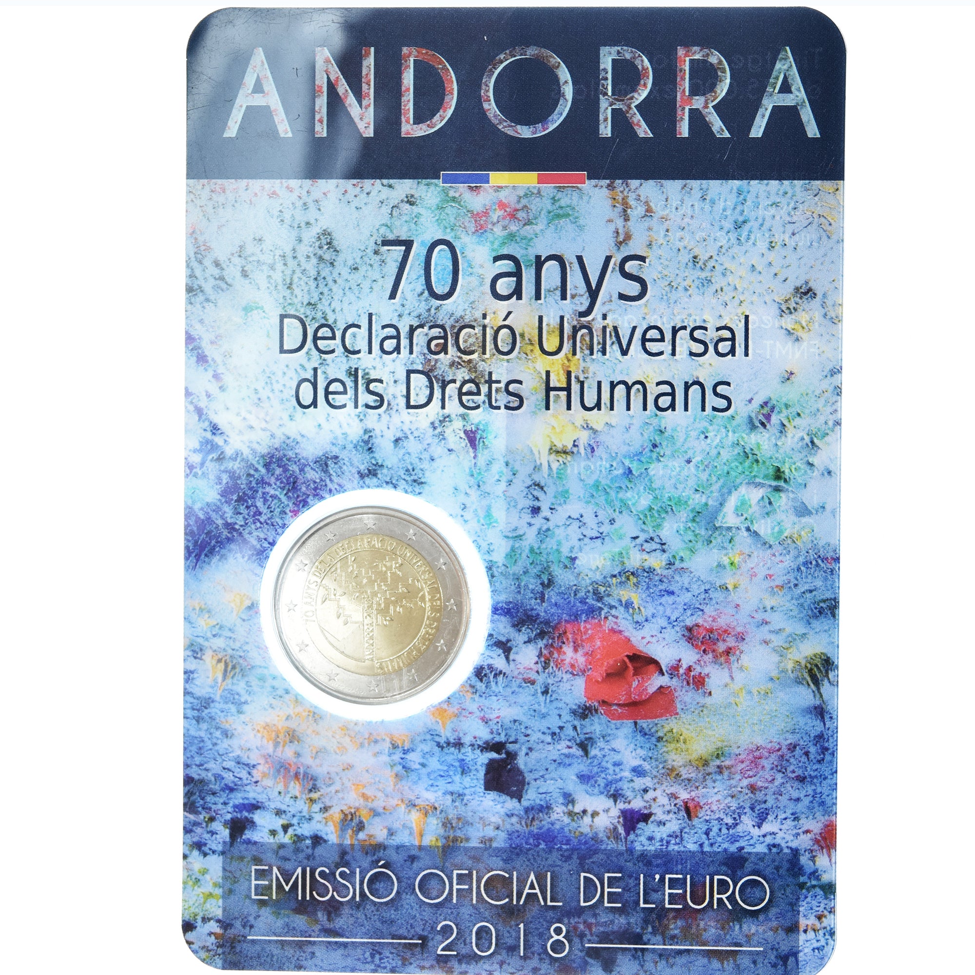 Andorra, 2 Euro, 70 ans de la déclaration universelle des droits de l'homme