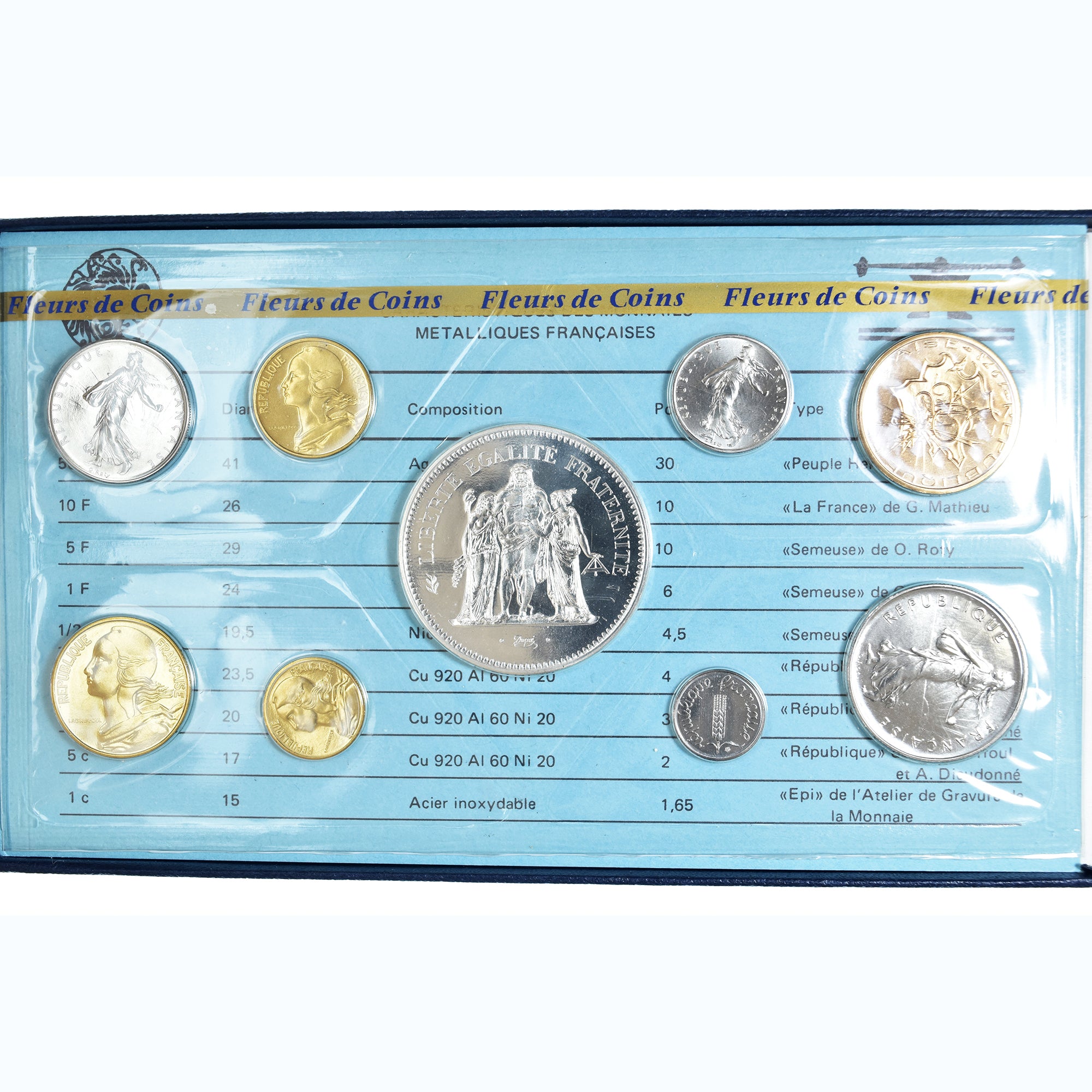 Monnaie, France, Coffret 1 c. à 50 frs., 1978, Monnaie de Paris, FDC