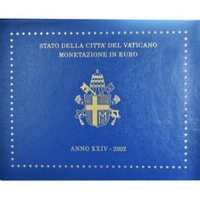 Moneta, Vaticano, euro set, 1 Cent to 2 Euro, 2002, Rome, Jean Paul II, FDC