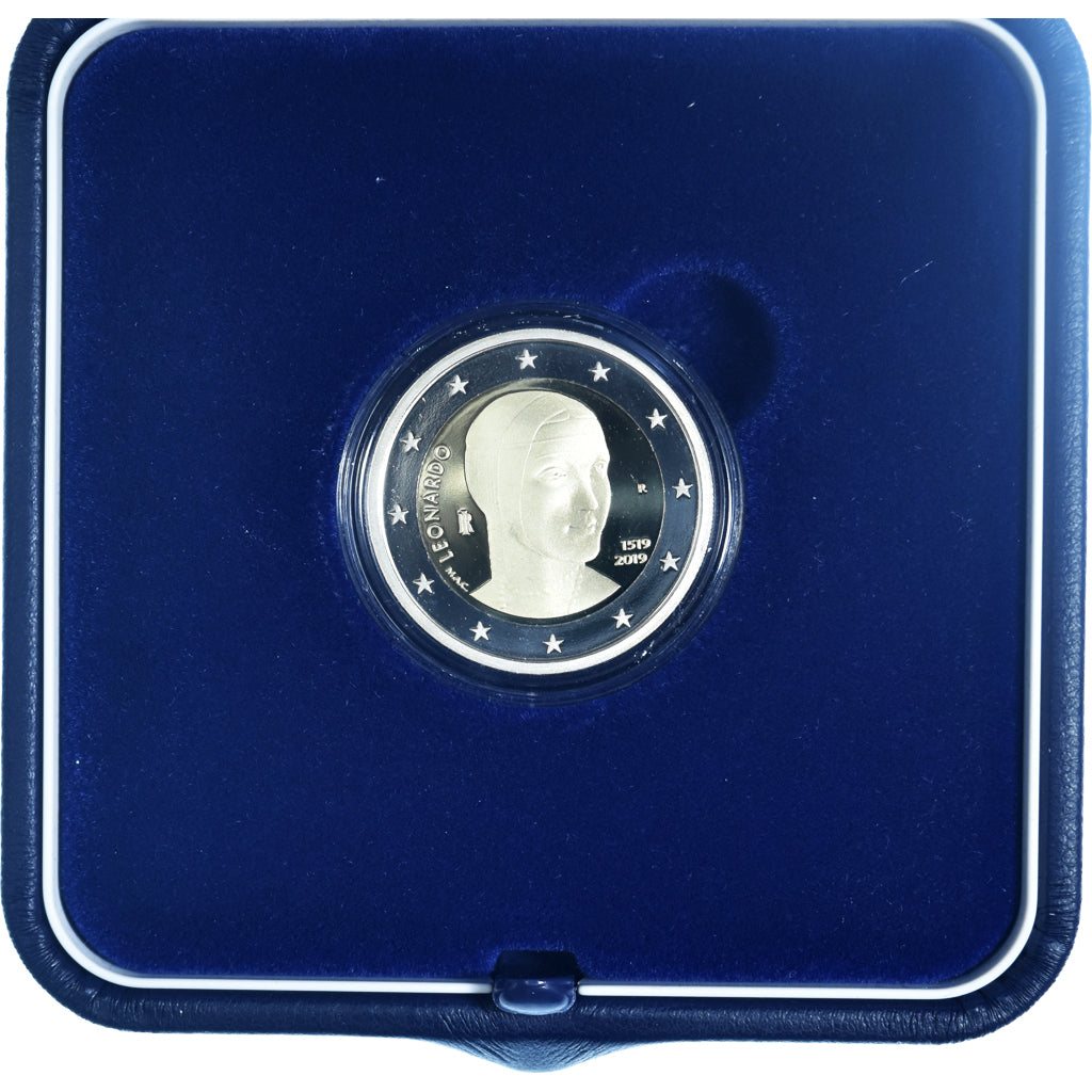 Italia, 2 Euro, Leonardo da Vinci, 2019, Rome, Proof, FDC, Bi-metallico