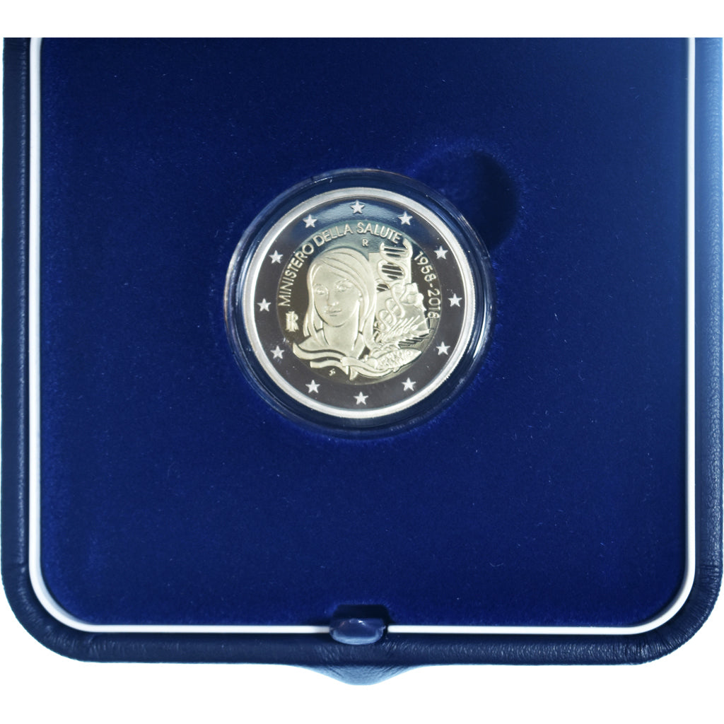 Italie, 2 Euro, 60ème anniversaire du Ministère de la santé, 2018, Rome, FDC