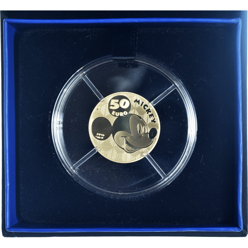 France, 50 Euro, Mickey à travers les âges, 2016, Monnaie de Paris, BE, FDC