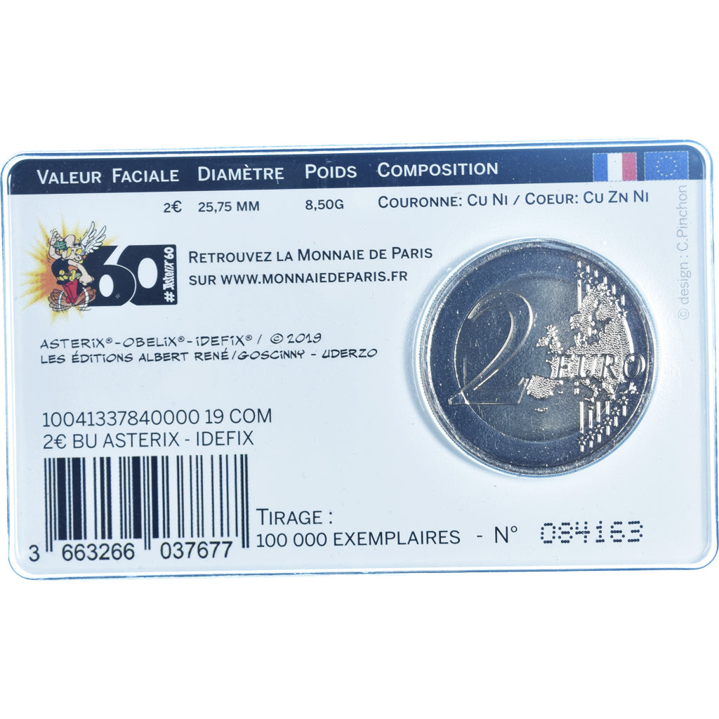 France, 2 Euro, 60 ans d'Astérix, 2019, Monnaie de Paris, BU, FDC