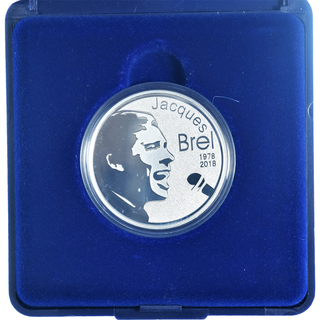 Belgique, 10 Euro, Jacques Brel, 2018, Utrecht, Proof, FDC, Argent