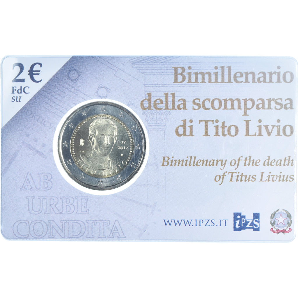 Italy, 2 Euro, bimillénaire de la mort de Tite Live, 2017, Rome, MS(65-70)