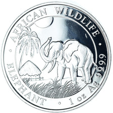 Moeda, Somália, Elephant, 100 Shillings, 2017, Munich, 1 Oz, MS(65-70), Prata