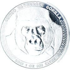Monnaie, Congo, Gorille à dos argenté, 5000 Francs, 2016, Scottsdale, 1 Oz