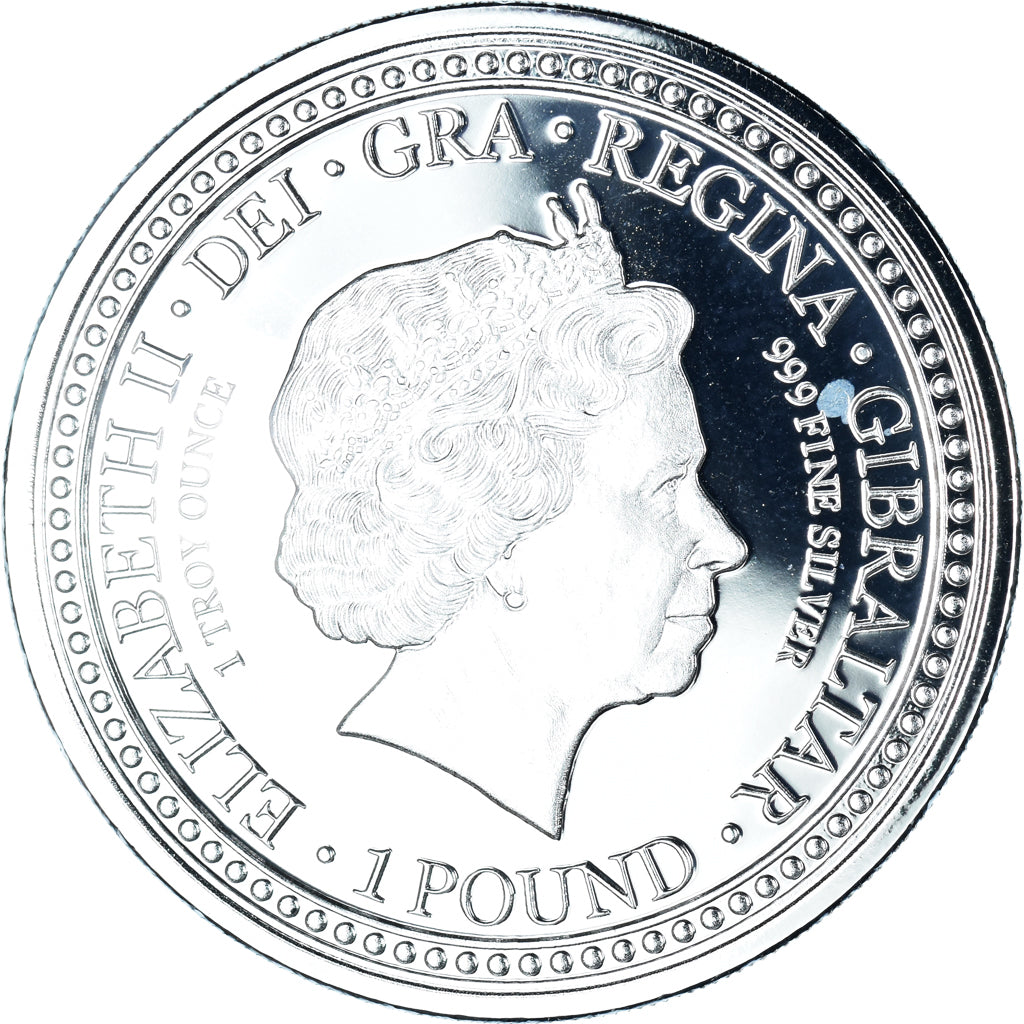 Moneda, Gibraltar, Elizabeth II, Royal Arms of England, 1 Pound, 1 Oz, 2018