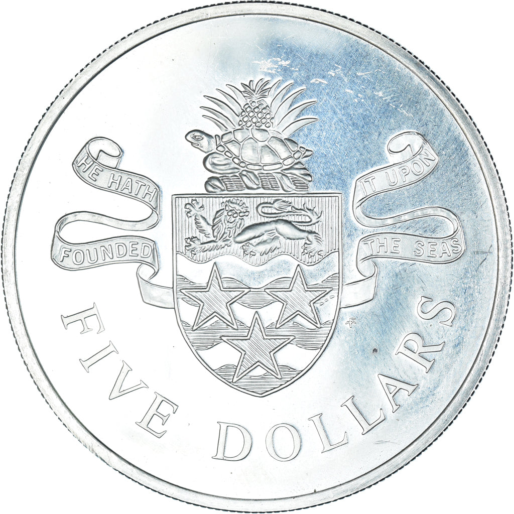 Coin, Cayman Islands, Elizabeth II, 5 Dollars, 1981, Franklin Mint, MS(60-62)