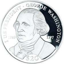 Coin, Liberia, George Washington, 20 Dollars, 2000, MS(65-70), Silver, KM:729
