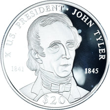 Coin, Liberia, John Tyler, 20 Dollars, 2000, MS(65-70), Silver, KM:878