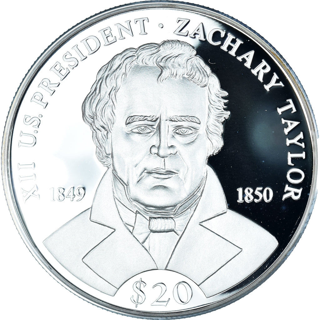 Coin, Liberia, Zachary Taylor, 20 Dollars, 2000, MS(65-70), Silver, KM:880
