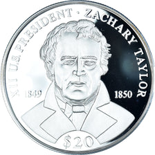 Coin, Liberia, Zachary Taylor, 20 Dollars, 2000, MS(65-70), Silver, KM:880