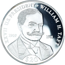 Coin, Liberia, William H. Taft, 20 Dollars, 2000, MS(65-70), Silver, KM:893