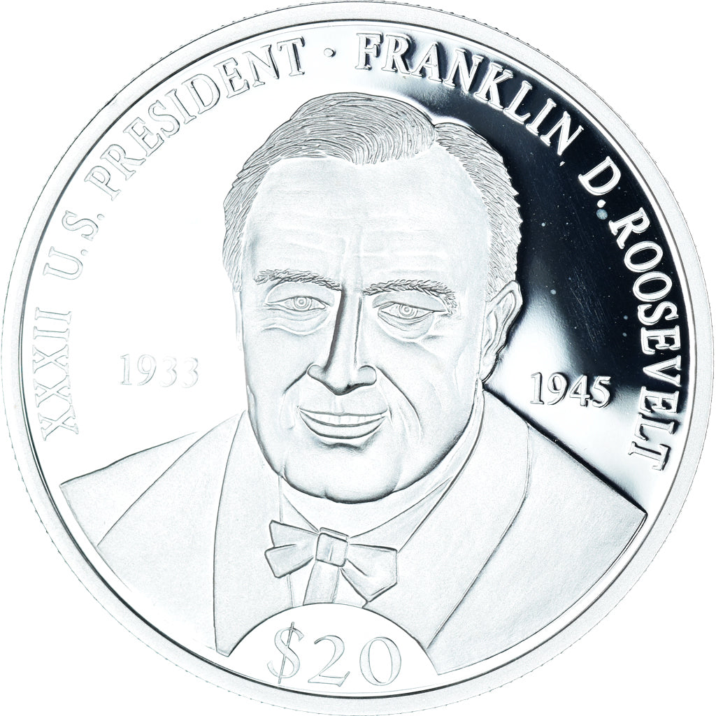 Moneta, Liberia, Franklin D. Roosevelt, 20 Dollars, 2000, FDC, Argento, KM:898