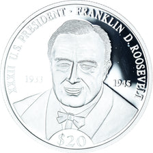 Moneta, Liberia, Franklin D. Roosevelt, 20 Dollars, 2000, FDC, Argento, KM:898
