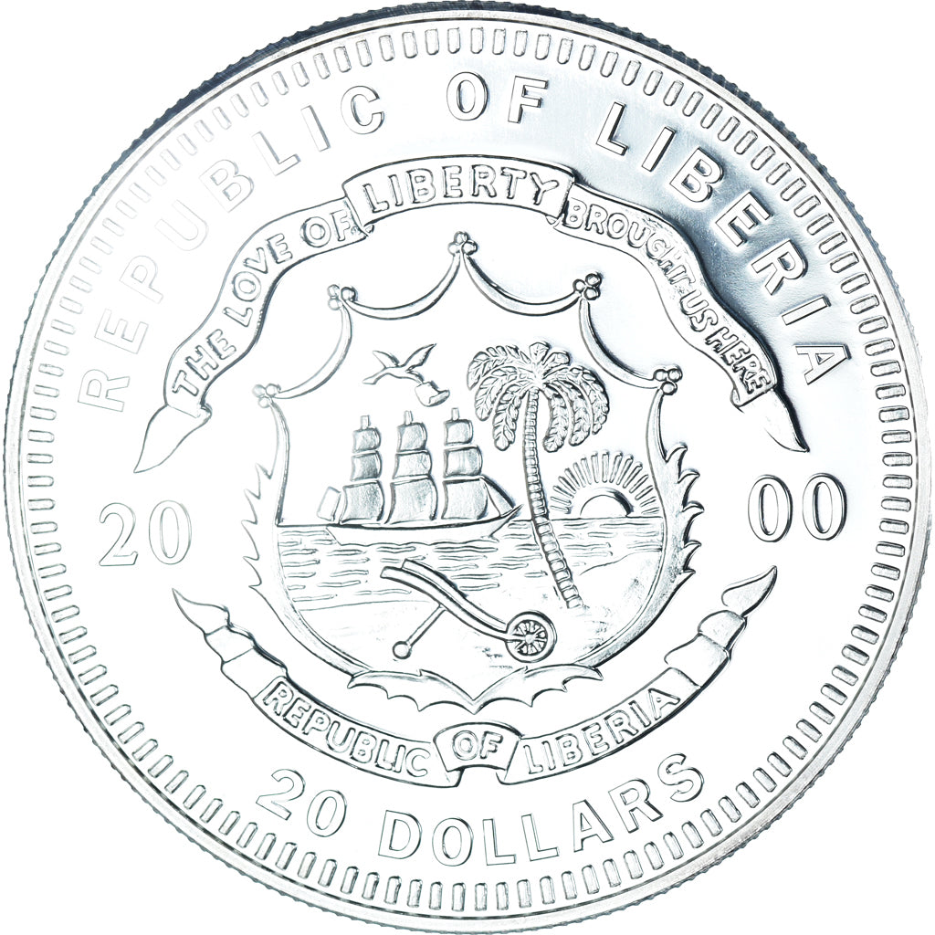 Moneta, Liberia, Dwight D. Eisenhower, 20 Dollars, 2000, FDC, Argento, KM:899