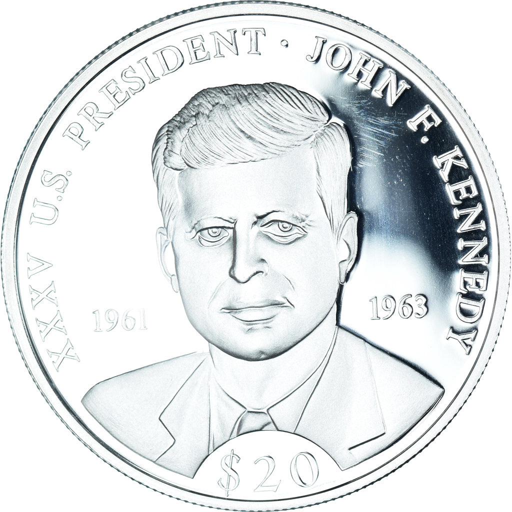 Münze, Liberia, John F. Kennedy, 20 Dollars, 2000, STGL, Silber, KM:900