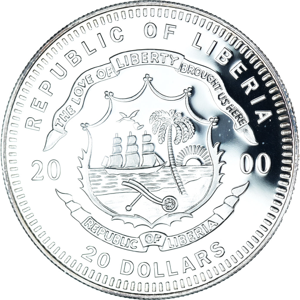 Münze, Liberia, John F. Kennedy, 20 Dollars, 2000, STGL, Silber, KM:900