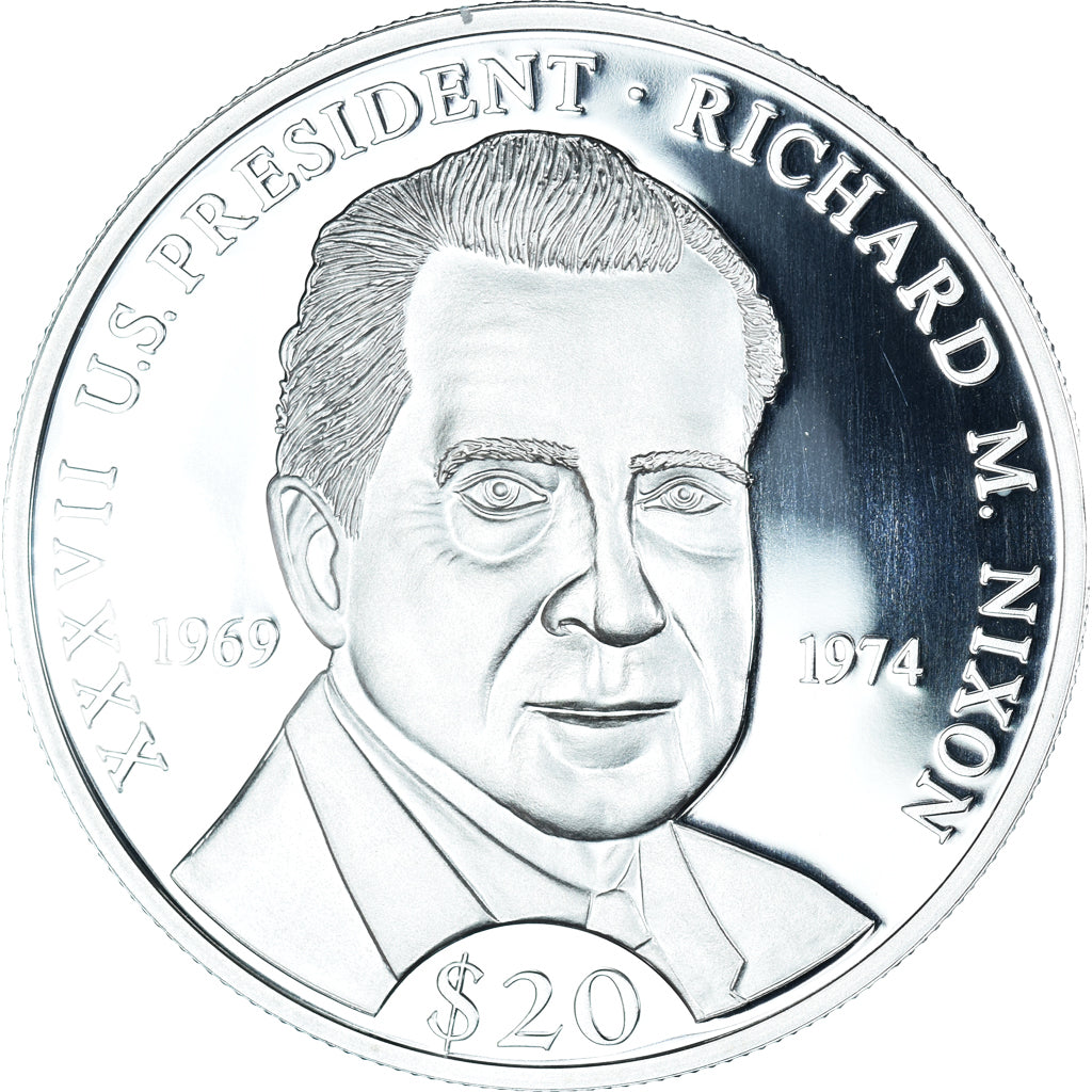 Coin, Liberia, Richard M. Nixon, 20 Dollars, 2000, MS(65-70), Silver, KM:728