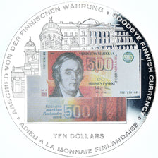 Coin, Liberia, goodbye finnish currency, 10 Dollars, 2002, Colourized