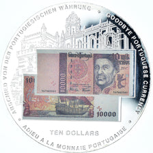 Coin, Liberia, goodbye portuguese currency, 10 Dollars, 2002, Colourized