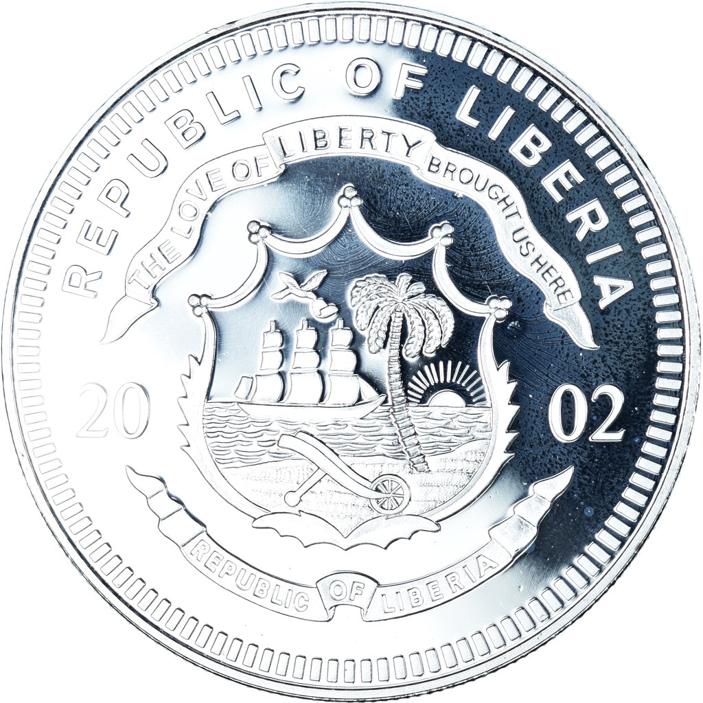 Moneta, Liberia, goodbye luxembourgian currency, 10 Dollars, 2002, Colourized