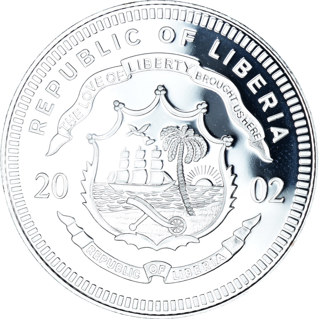 Coin, Liberia, goodbye belgian currency, 10 Dollars, 2002, Colourized