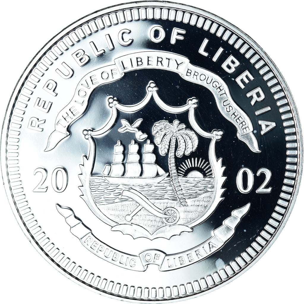 Coin, Liberia, goodbye irish currency, 10 Dollars, 2002, Colourized, MS(65-70)