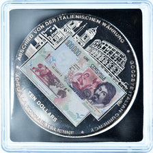 Coin, Liberia, goodbye italian currency, 10 Dollars, 2002, Colourized