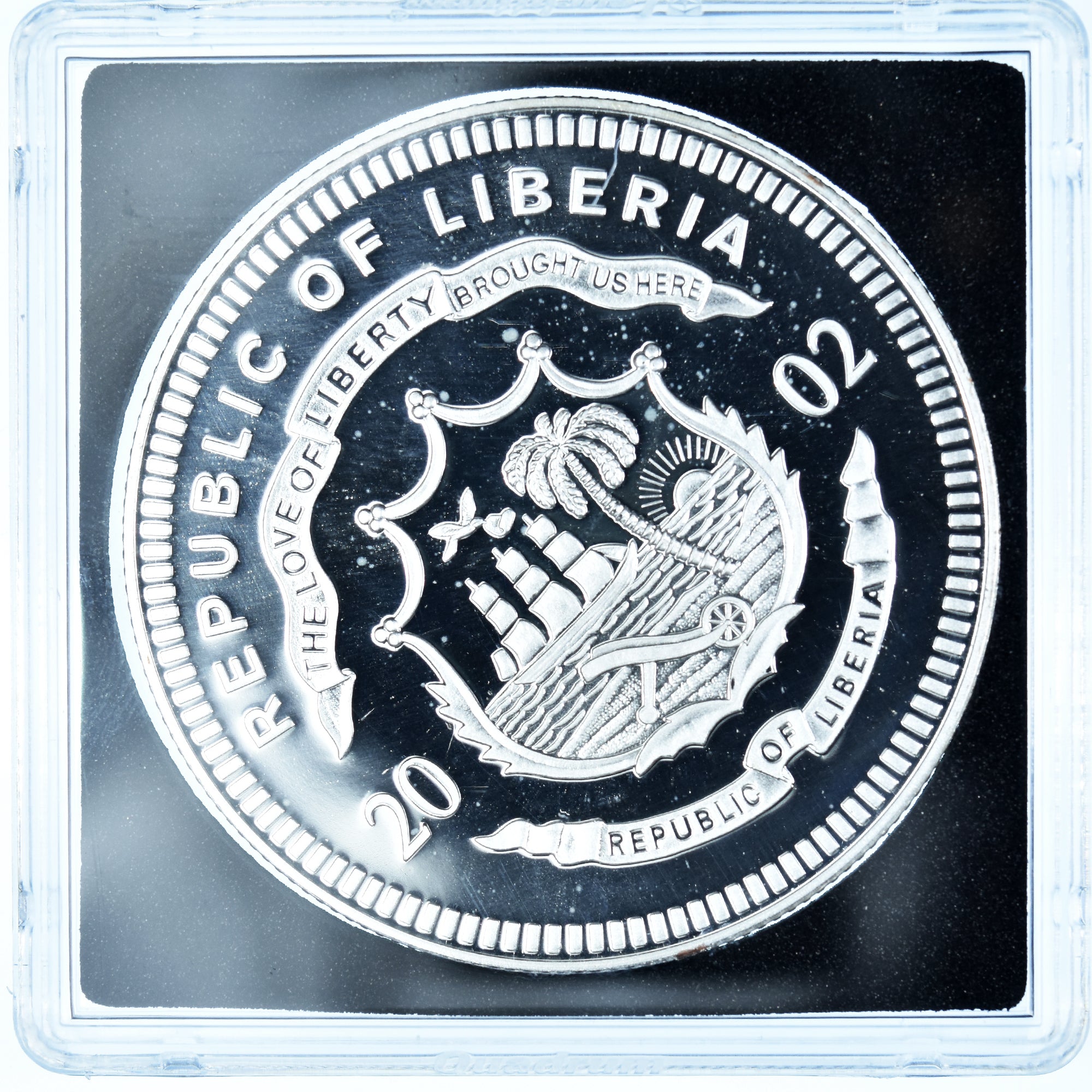 Coin, Liberia, goodbye italian currency, 10 Dollars, 2002, Colourized